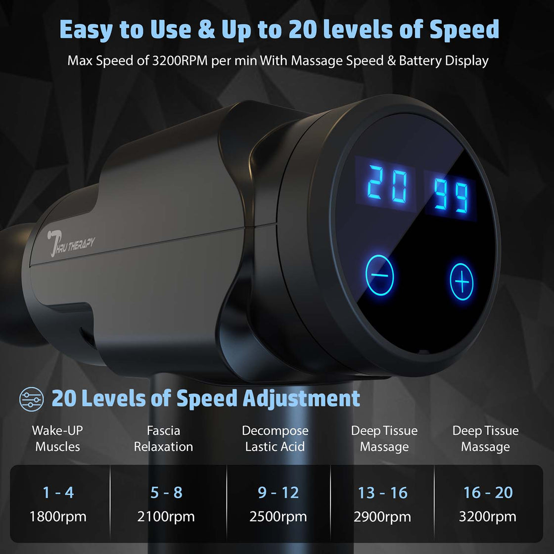 ThruTherapy Deep Tissue Percussion Massage Gun MG-T20PRO